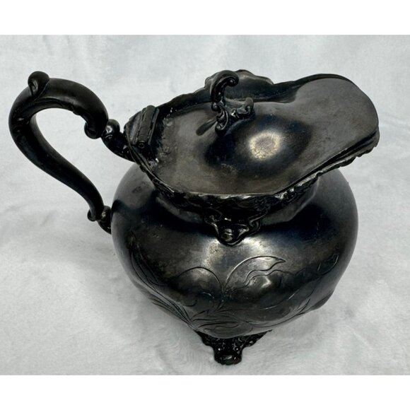 Antique Quadruple Plate Silver Pitcher By Homan Silverplate Co - Picture 6 of 9